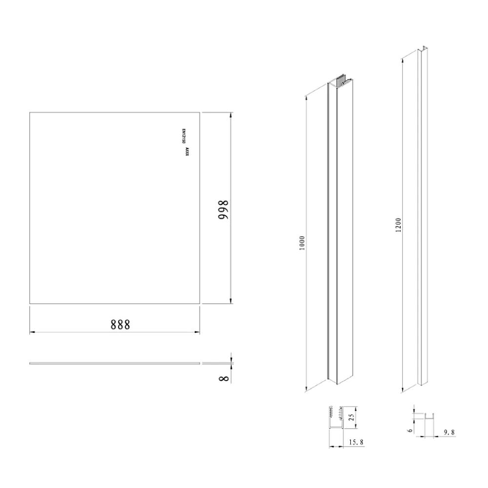 Paroi De Douche|Swiss Aqua Technologies Pare-muret 100x90 cm Paroi en verre Crystal Glass 8 mm anticalcaire, avec bras et profilés chrome brillant (SATBWIS90PR)
