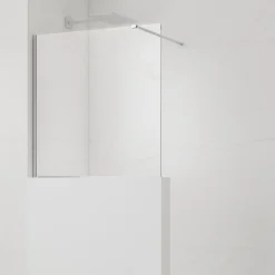 Paroi De Douche|Swiss Aqua Technologies Pare-muret 100x90 cm Paroi en verre Crystal Glass 8 mm anticalcaire, avec bras et profilés chrome brillant (SATBWIS90PR)