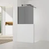 Paroi De Douche|Swiss Aqua Technologies Pare-muret 110x100cm Paroi en verre Crystal Glass 8 mm anticalcaire, avec bras et profilés noir mat (SATBWIS110KSPRC)