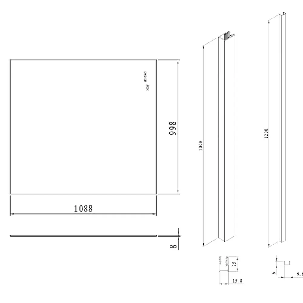 Paroi De Douche|Swiss Aqua Technologies Pare-muret 110x100cm Paroi en verre Crystal Glass 8 mm anticalcaire, avec bras et profilés noir mat (SATBWIS110KSPRC)