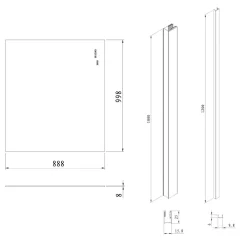 Paroi De Douche|Swiss Aqua Technologies Pare-muret 100x90cm Paroi en verre Crystal Glass 8 mm anticalcaire, avec bras et profilés noir mat (SATBWIS90PRC)