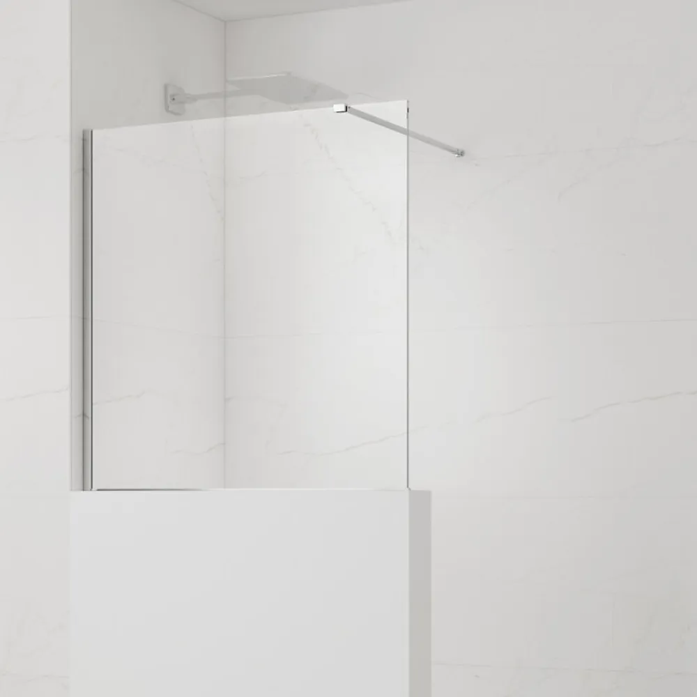 Paroi De Douche|Swiss Aqua Technologies Pare-muret 110x100cm Paroi en verre Crystal Glass 8 mm anticalcaire, avec bras et profilés chrome brillant (SATBWIS110PR)