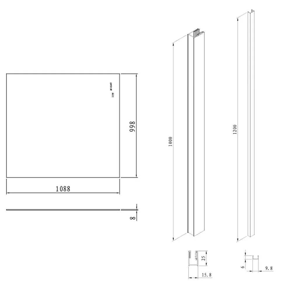 Paroi De Douche|Swiss Aqua Technologies Pare-muret 110x100cm Paroi en verre Crystal Glass 8 mm anticalcaire, avec bras et profilés chrome brillant (SATBWIS110PR)