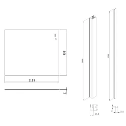 Paroi De Douche|Swiss Aqua Technologies Pare-muret 120x100cm Paroi en verre Crystal Glass 8 mm anticalcaire, avec bras et profilés noir mat (SATBWIS120KSPRC)