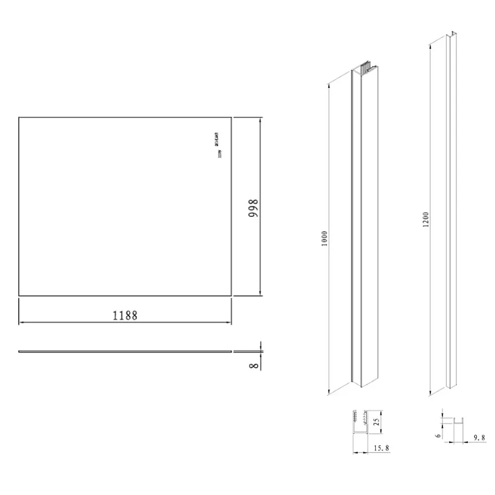 Paroi De Douche|Swiss Aqua Technologies Pare-muret 120x100cm Paroi en verre Crystal Glass 8 mm anticalcaire, avec bras et profilés noir mat (SATBWIS120KSPRC)