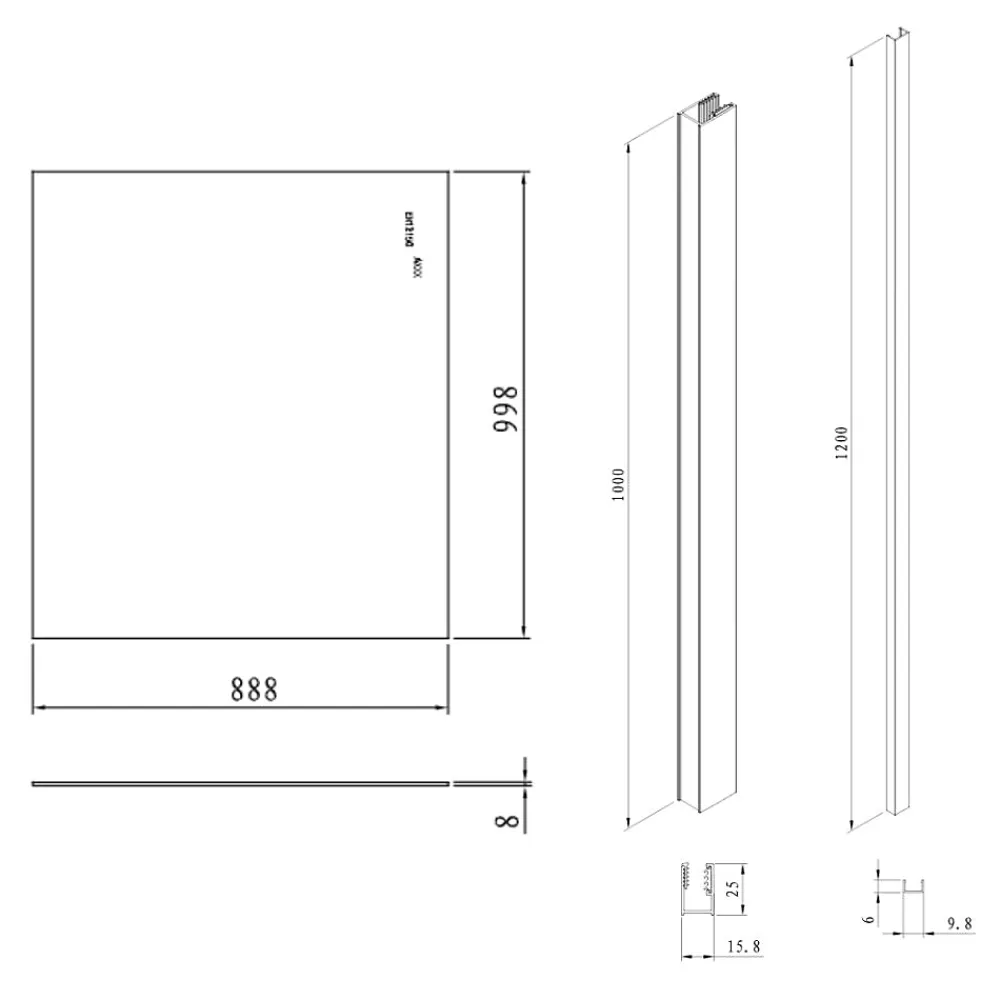 Swiss Aqua Technologies Pare-muret 100x90cm Paroi en verre Crystal Glass 8 mm anticalcaire, avec bras et profilés chrome brillant (SATBWIS90KSPR)