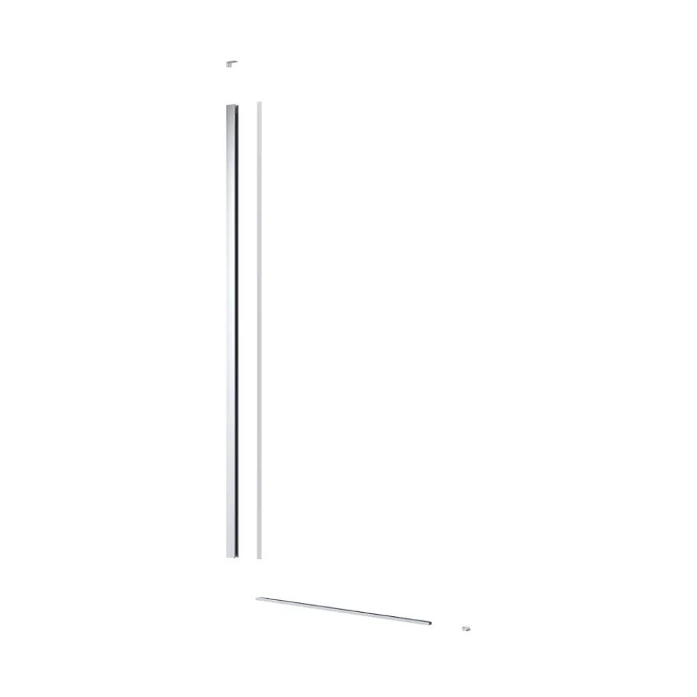 Swiss Aqua Technologies Pare-muret 120x100cm Paroi en verre Crystal Glass 8 mm anticalcaire, avec bras et profilés chrome brillant (SATBWIS120PR)