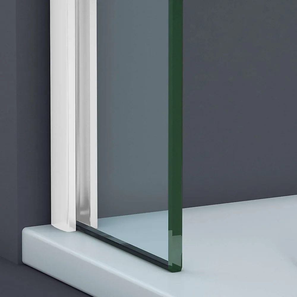 Pare-Baignoire|Superban Paroi de baignoire fixe en verre sécurité transparent ép 6mm anti calcaire, L100 x H147 cm, blanc mat, Mont Blanc CC