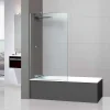Superban Paroi de baignoire fixe en verre sécurité transparent ép 8mm anti calcaire, L120 x H147 cm, chrome, Mont Blanc CC