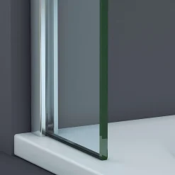 Superban Paroi de baignoire fixe en verre sécurité transparent ép 6mm anti calcaire, L120 x H147 cm, chrome, Mont Blanc CC