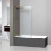 Pare-Baignoire|Superban Paroi de baignoire fixe en verre sécurité transparent ép 8mm anti calcaire, L120 x H147 cm, or brossé, Mont Blanc CC