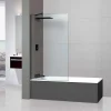 Pare-Baignoire|Superban Paroi de baignoire fixe en verre sécurité transparent ép 8mm anti calcaire, L100 x H147 cm, noir mat, Mont Blanc CC