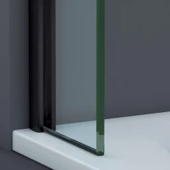 Pare-Baignoire|Superban Paroi de baignoire fixe en verre sécurité transparent ép 8mm anti calcaire, L100 x H147 cm, noir mat, Mont Blanc CC