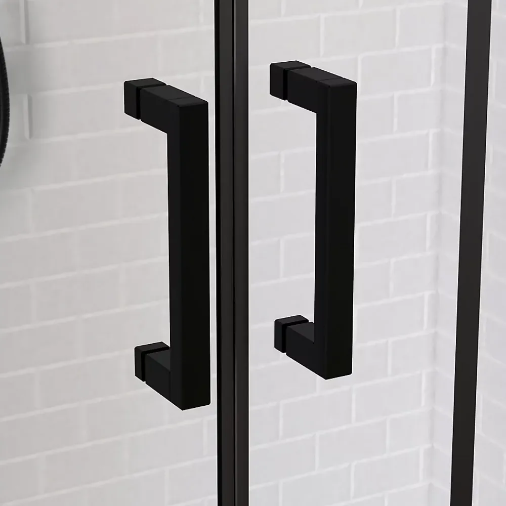 Galedo Paroi de douche à double porte coulissante 120 x 160 cm, profilé noir mat laqué, Factor X