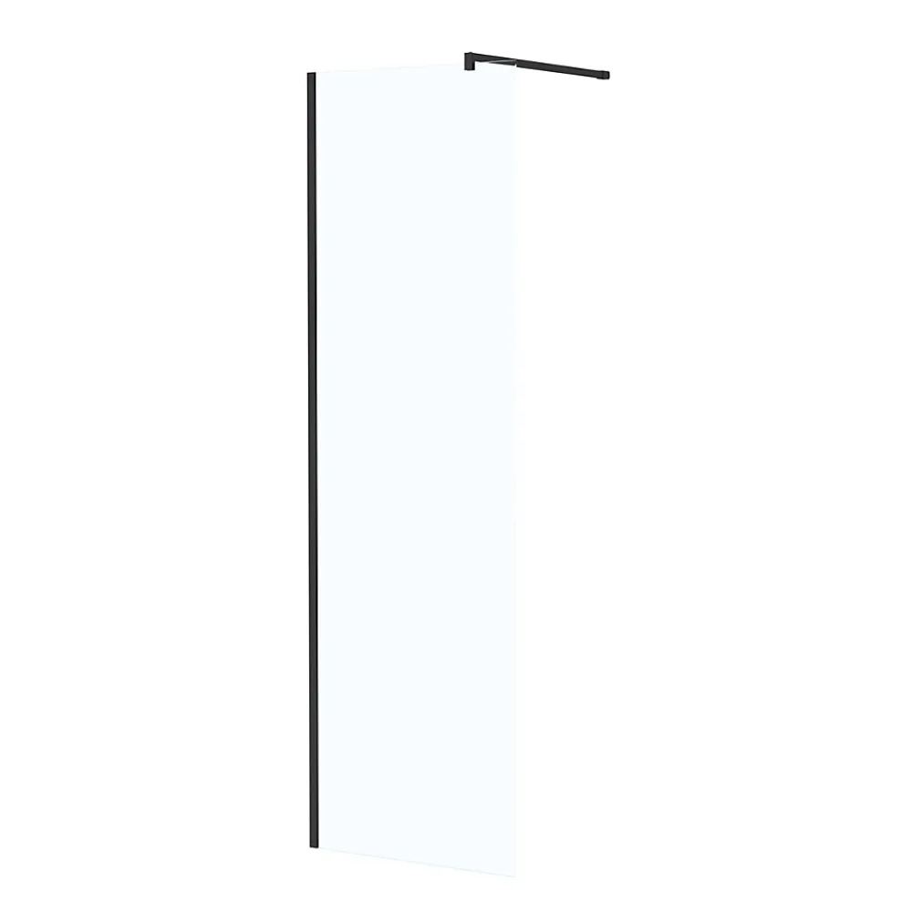 Paroi De Douche| Paroi de douche à l'italienne H.195 x l.60 cm, ép. 5 mm, profilé noir, Galedo Essentiel