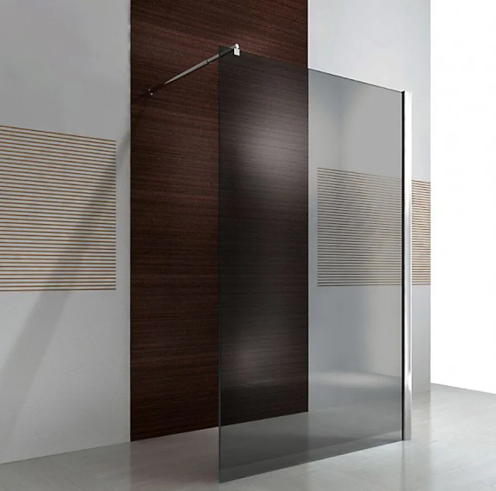 Paroi De Douche| Paroi de douche à l'italienne fixe latérale en verre, fumé, EX101, 200x140cm