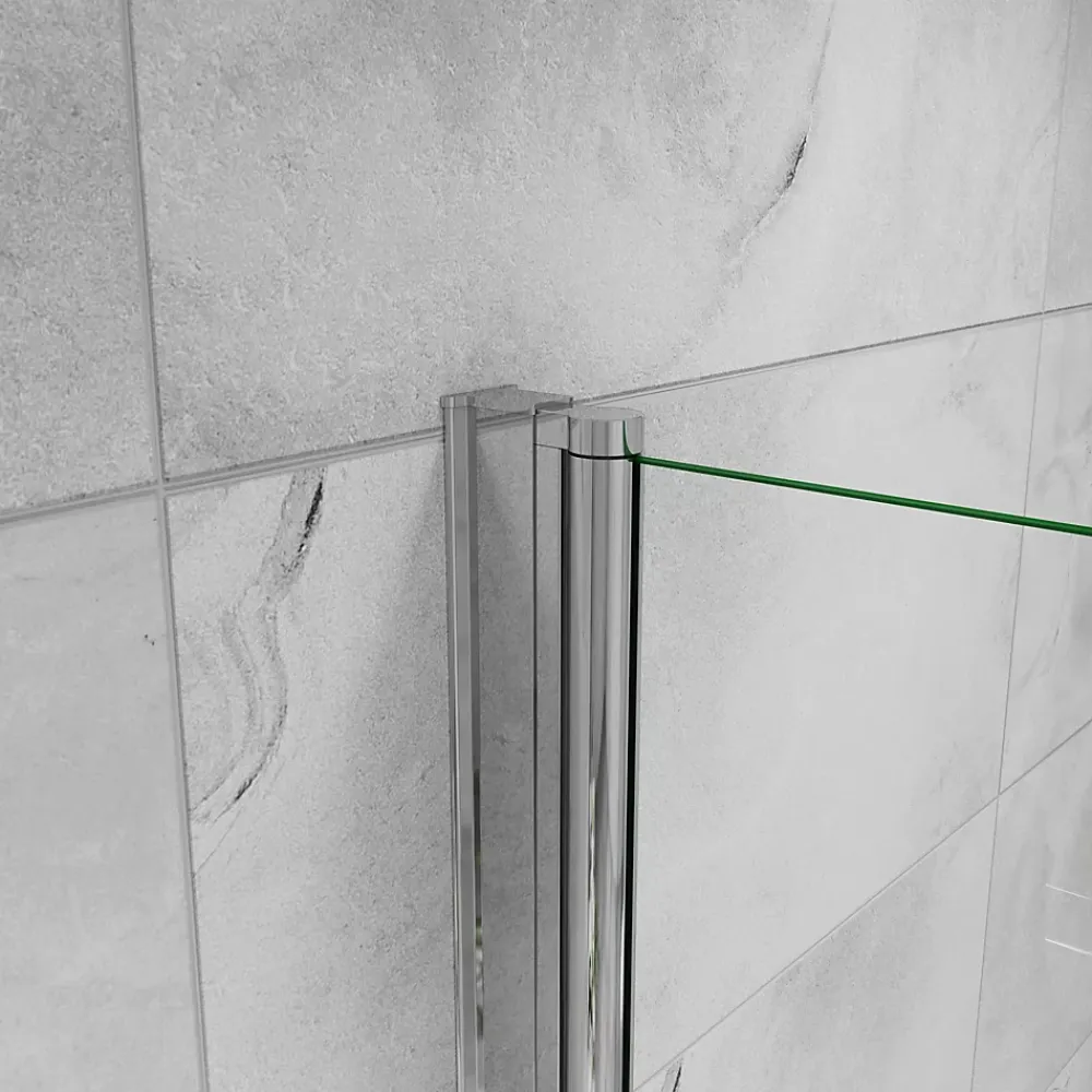 Paroi De Douche|AICA Sanitaire Paroi de douche à l'italienne pivotante mural - 8 mm verre anticalcaire, alu chromé - 35x200 cm