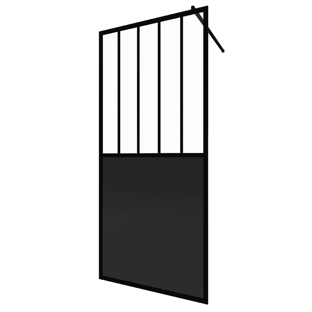 Paroi De Douche| Paroi de douche à l'italienne Galedo Black Indus transparent 90cm