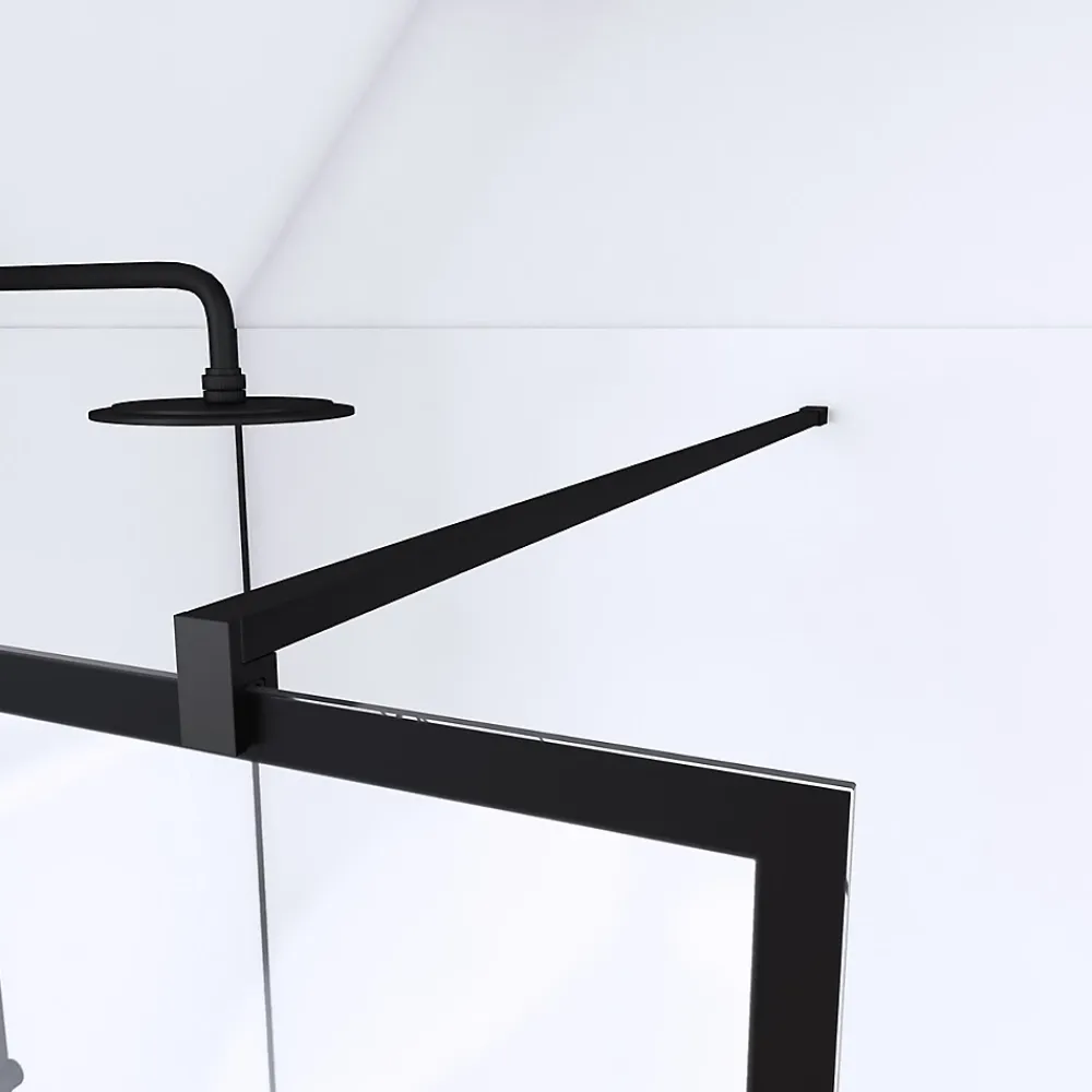 Paroi De Douche| Paroi de douche à l'italienne Galedo Black Indus transparent 90cm