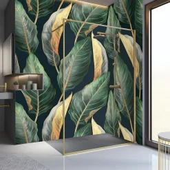 Paroi De Douche| Paroi de douche à l'italienne transparente, profilé doré 120 cm, Schulte Impériale Contoura