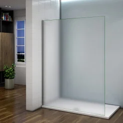 Paroi De Douche|AICA Sanitaire Paroi de douche à l'italienne dépolie - Profilé en alu chromé - paroi fixe sablé - 8mm verre anticalcaire - 120x200cm
