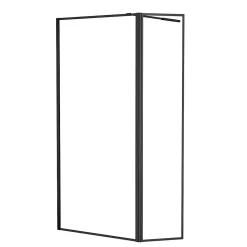 Paroi De Douche| Paroi de douche à l'italienne et volet noir Galedo Dark Edge transparent 90+40cm