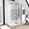 Paroi De Douche| Paroi de douche à l'italienne noir Galedo Jungle sérigraphié 120cm