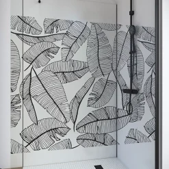 Paroi De Douche| Paroi de douche à l'italienne noir Galedo Jungle sérigraphié 120cm