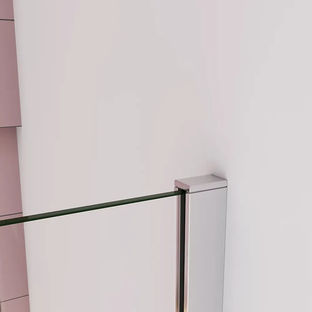 paroi de douche à l'italienne fixe 70x200cm,style atelier,Profilé en aluminium chromé,en 8mm verre anticalcaire,sans receveur