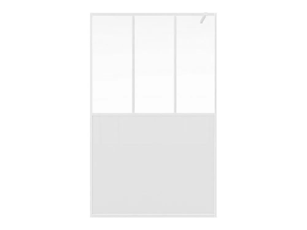 Vente-unique Paroi de douche à l'italienne style atelier - Blanc mat - 120 x 200 cm - URBANIK