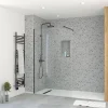 Paroi De Douche| Paroi de douche à l'italienne H.195 x l.120 cm, ép. 5 mm, profilé noir, Galedo Essentiel