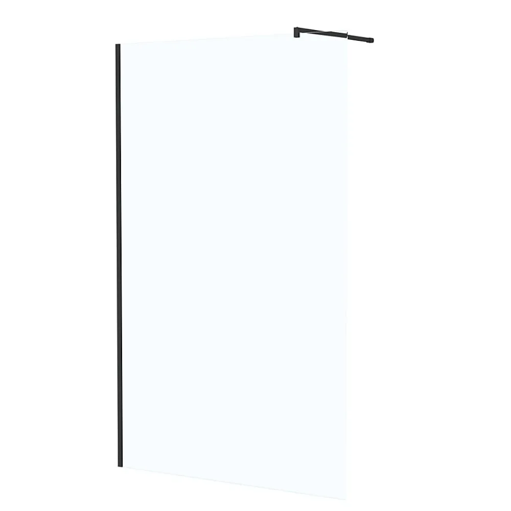 Paroi De Douche| Paroi de douche à l'italienne H.195 x l.120 cm, ép. 5 mm, profilé noir, Galedo Essentiel