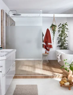 Paroi De Douche| Paroi de douche à l'italienne Cooke & Lewis Onega sérigraphiée 120 cm