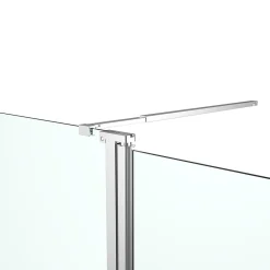 Paroi de douche à l'italienne fixe avec volet l.80+45 x H.195 cm, verre transparent, profilés alu chrome, GoodHome Ledava