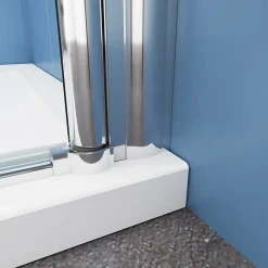 Paroi De Douche| Paroi de douche à l'italienne pivotante Chrome, L76xH187cm, 6mm verre anticalcaire, Pose réversible, Conception simple