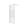 Paroi de douche à l'italienne fixe l.70 x H.195 cm, bandes miroir, profilés alu chrome, GoodHome Ledava