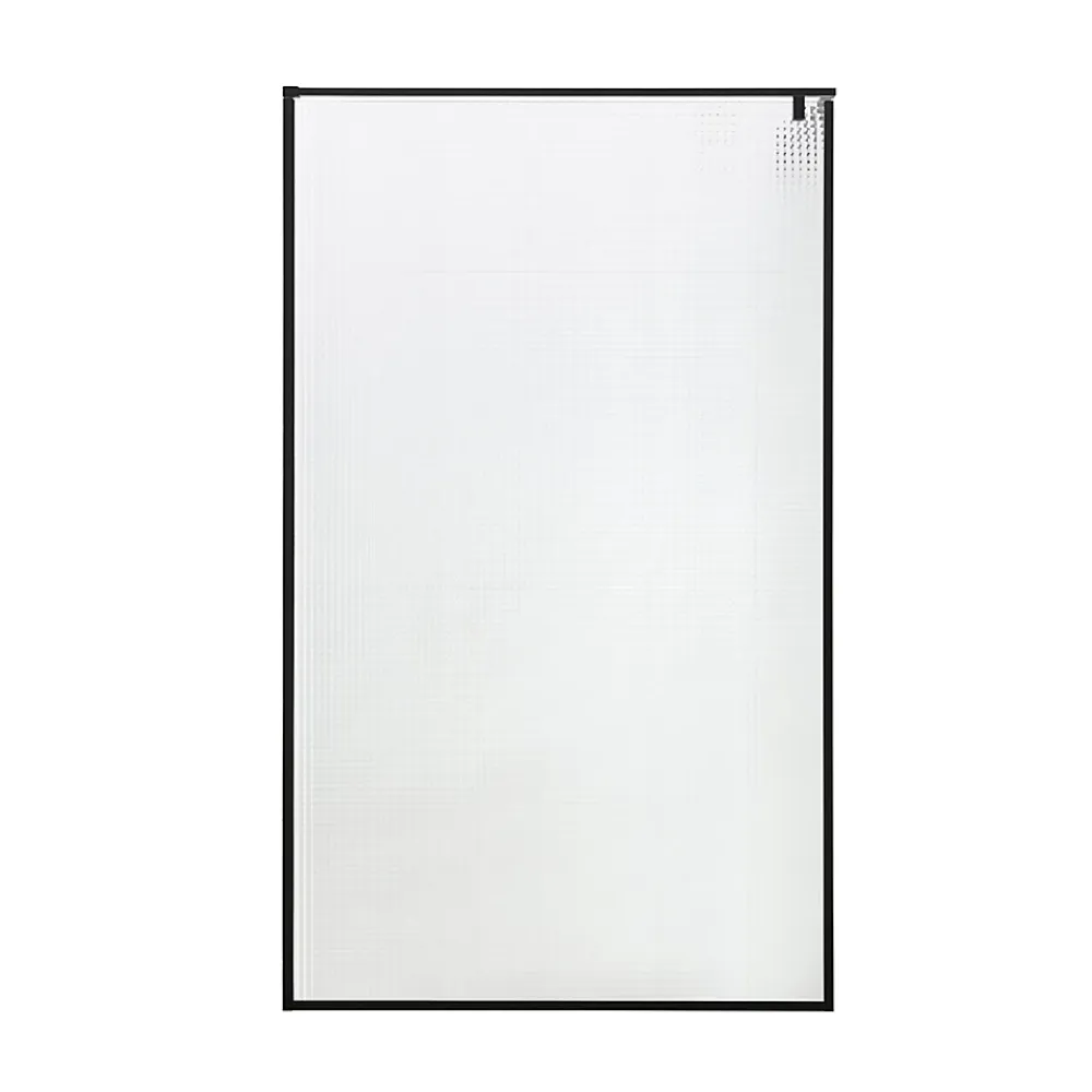 Paroi De Douche| Paroi de douche à l'italienne GoodHome Ezili gaufré profilé noir 120 cm