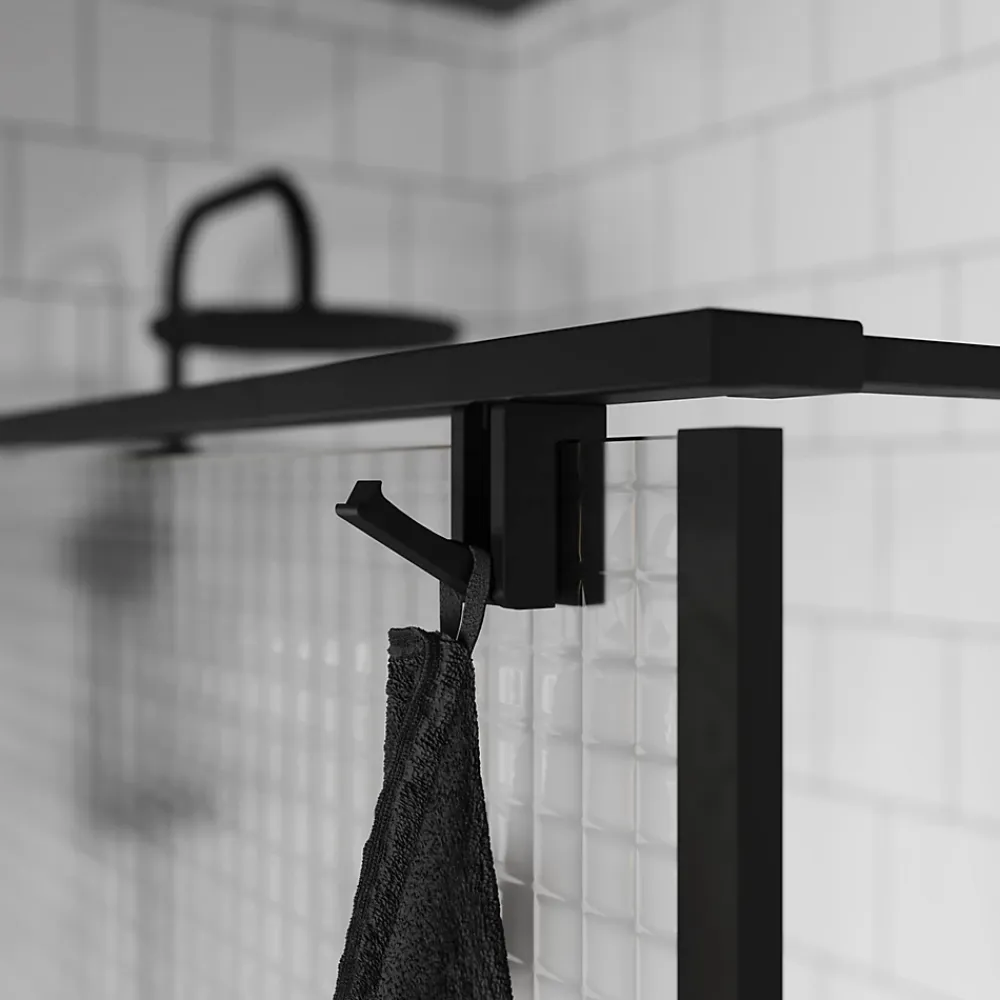 Paroi De Douche| Paroi de douche à l'italienne GoodHome Ezili gaufré profilé noir 120 cm