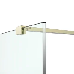Paroi de douche à l'italienne fixe l.120 x H.195 cm, profilés alu finition doré brossé, GoodHome Ledava