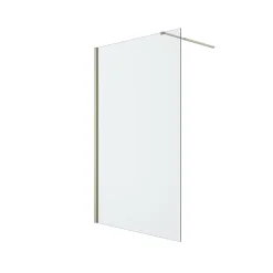 Paroi de douche à l'italienne fixe l.120 x H.195 cm, profilés alu finition doré brossé, GoodHome Ledava