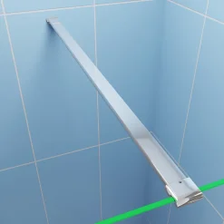 Paroi De Douche| Paroi de douche à l'italienne Chrome 140x200cm - 8mm verre anticalcaire + Barre de fixation 90cm + Étagère de Douche 140cm alu