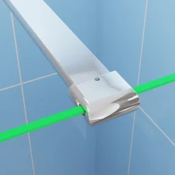Paroi De Douche| Paroi de douche à l'italienne Chrome 140x200cm - 8mm verre anticalcaire + Barre de fixation 90cm + Étagère de Douche 140cm alu