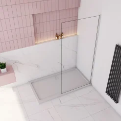 paroi de douche à l'italienne fixe 100x200cm,style atelier,Profilé en aluminium chromé,en 8mm verre anticalcaire,sans receveur