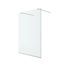 Paroi de douche à l'italienne centrale l.140 x 195 cm, profilés alu finition chrome, GoodHome Ledava