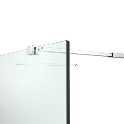 Paroi de douche à l'italienne centrale l.140 x 195 cm, profilés alu finition chrome, GoodHome Ledava
