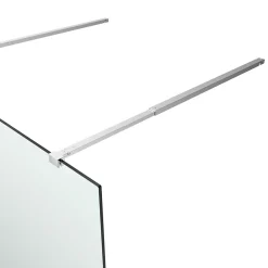 Paroi de douche à l'italienne centrale l.140 x 195 cm, profilés alu finition chrome, GoodHome Ledava