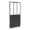Vente-unique Paroi de douche à l'italienne style atelier - Noir mat - 100 x 200 cm - URBANIK