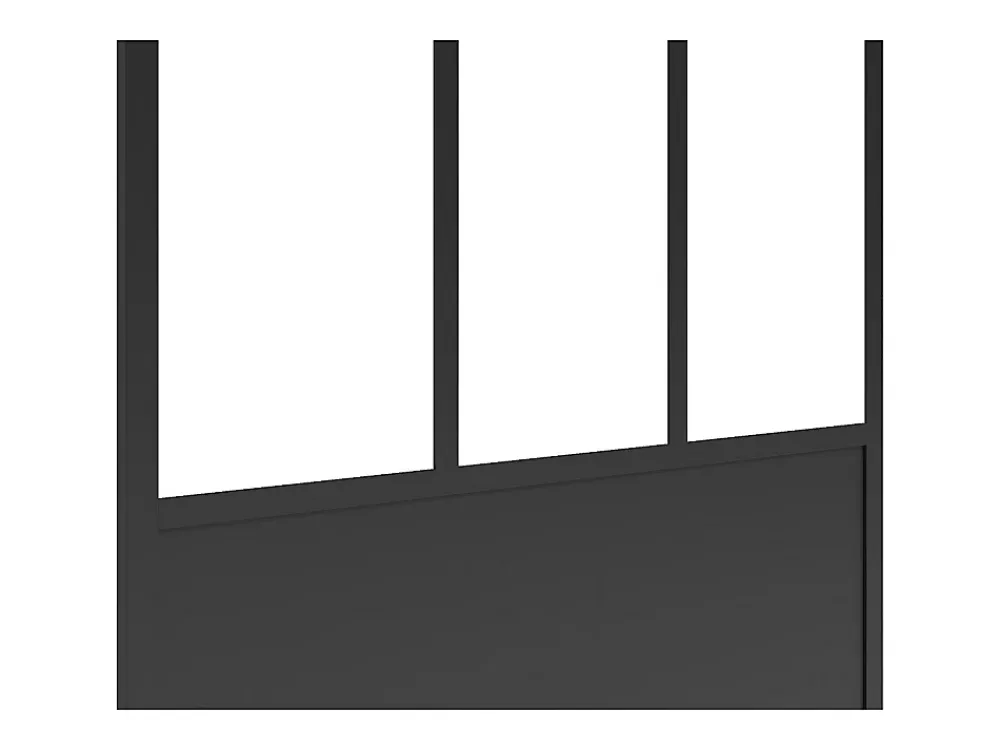 Vente-unique Paroi de douche à l'italienne style atelier - Noir mat - 100 x 200 cm - URBANIK