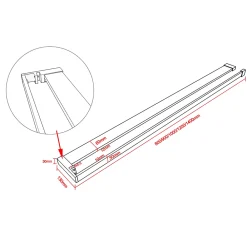 Paroi de douche à l'italienne noir 100x200cm + Étagère de Douche 100cm alu - 8mm Verre sécurité + barre de fixation noir 45cm
