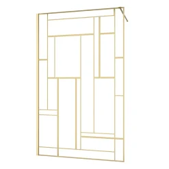 Paroi De Douche| Paroi de douche à l'italienne fixe 120 x 195 cm, motifs géométriques, doré brossé, Galedo Art Deco
